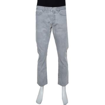 Dior Light Grey Denim Straight Leg Jeans M