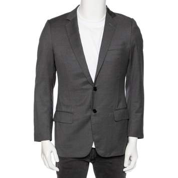 Dior Grey Wool Single Breasted Blazer S