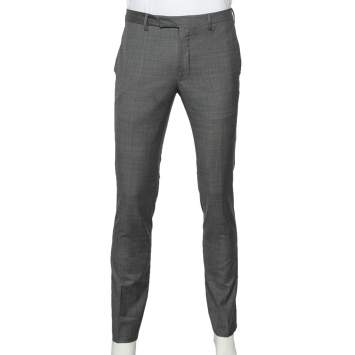 Pre Owned Dior Homme Grey Check Pattern Wool Tapered Leg Pants XS