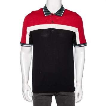 Pre Owned Dior Homme Multicolor Wool Knit Polo T-Shirt L