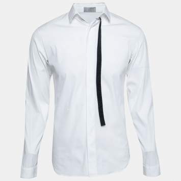 Pre Owned Dior White Cotton Long Sleeve Button Front Shirt S