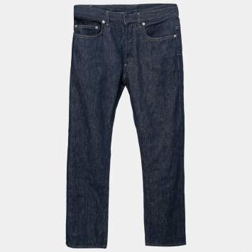 Pre Owned Dior Homme Navy Blue Denim Straight Leg Jeans S Waist 31" 
