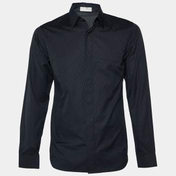 Pre Owned Dior Homme Black Cotton Button Front Shirt S
