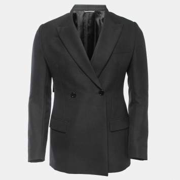 Pre Owned Dior Black Wool Blend Double Breasted Blazer XS