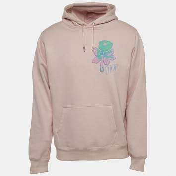 Dior X Alex Foxton Pink Rose Embroidered Cotton Hoodie M