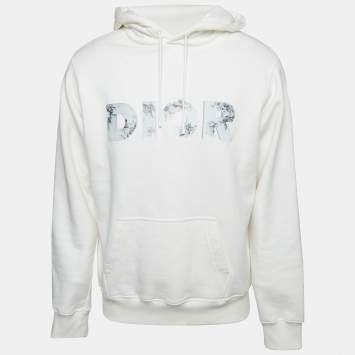 Pre Owned Dior Homme X Daniel Arsham White 3D Print Cotton Hoodie M