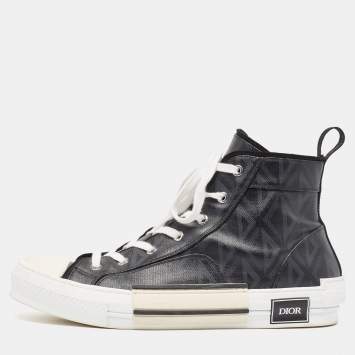 Pre Owned Dior Black Canvas B23 High Top Sneakers Size 45