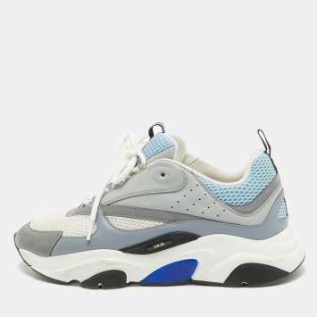 Pre Owned Dior Multicolor Leather and Mesh B22 Sneakers Size 47