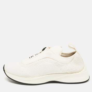 Pre Owned Dior White Knit Fabric B25 Trainers Sneakers Size 41