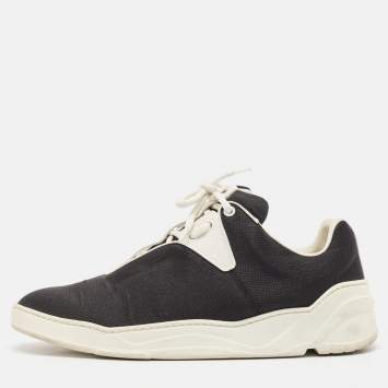 Pre Owned Dior Black Leather and Mesh Lace Up Sneakers Size 44