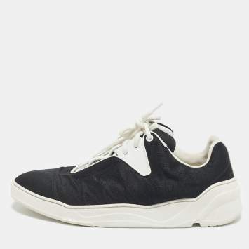 Pre Owned Dior Homme Black Fabric Lace Up Low Top Sneakers Size 44