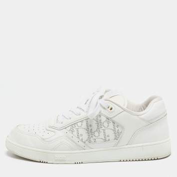 Pre Owned Dior White Leather b27 Low Top Sneakers Size 42.5