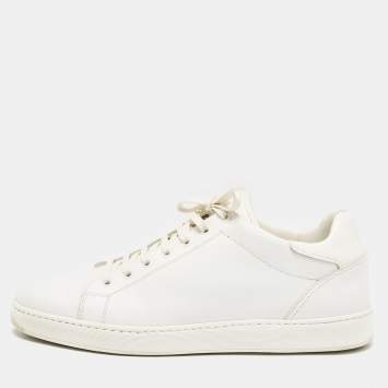 Pre Owned Dior White Leather Lace Low Top Sneakers Size 45
