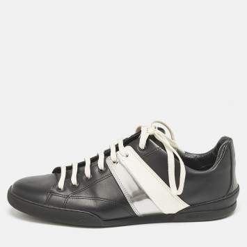 Pre Owned Dior Black Leather Trainer Low Top Sneakers Size 41.5
