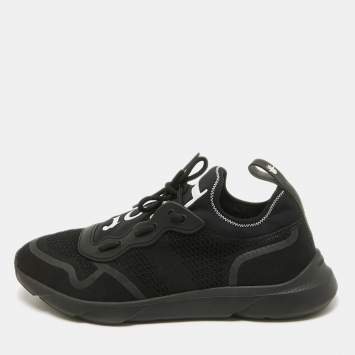 Dior Black Knit Fabric B21 Neo Lace Up Sneakers Size 41.5