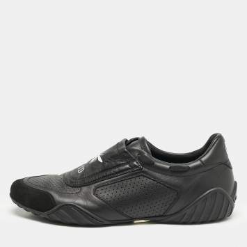 Dior Black Leather and Suede CD Bee Low Top Sneakers Size 40