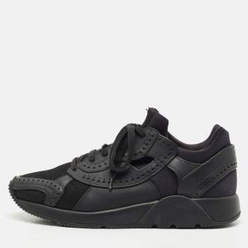 Pre Owned Dior Black Brogue Leather and Mesh Low Top Sneakers Size 42