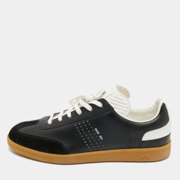 Pre Owned Dior Black Leather and Suede B01 Lace Up Sneakers Size 41