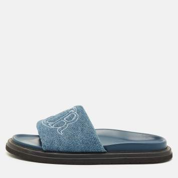 Pre Owned Dior Aqua Size 43 Blue Denim Slide Sandals