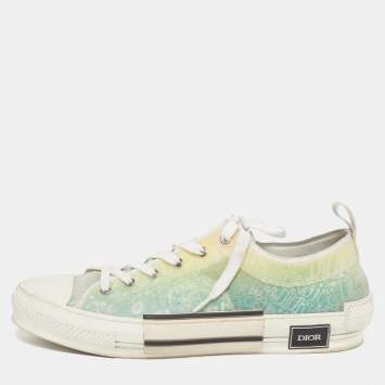 Pre Owned Dior B23 Size 46 Multicolor Oblique Mesh and PVC Low Top Sneakers