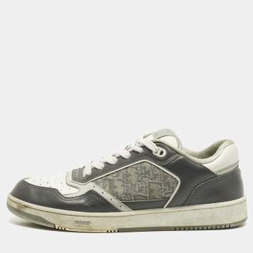 Pre Owned حذاء رياضي ديور B27 مقاس 44 جلد جاكار بشكل معقد بألوان متعددة منخفض من أعلى