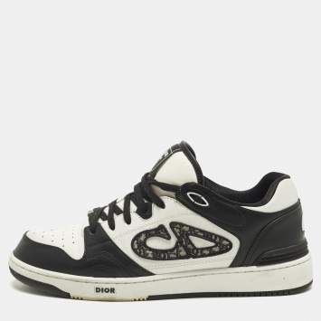 مملوكة مسبقًا حذاء رياضي ديور جلد أبيض/أسود B57 مقاس 44 بعنق منخفض