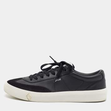 Pre Owned Dior B101 Size 44.5 Black Leather and Suede Lace Up Sneakers