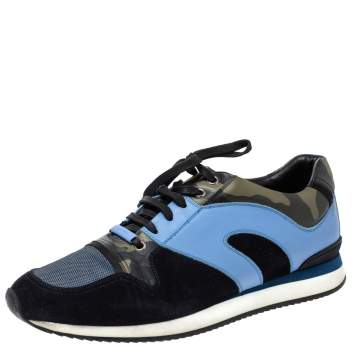 Pre Owned Dior Multicolor Camouflage Leather And Suede Lace Up Sneakers Size 44