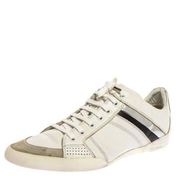 Pre Owned Dior Homme White Leather Low Top Sneakers Size 43