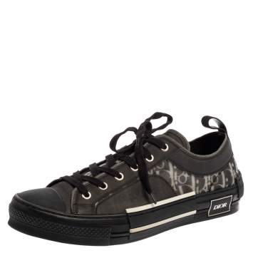 Pre Owned Dior Black/Grey Mesh And Rubber B23 Low Top Sneakers Size 43