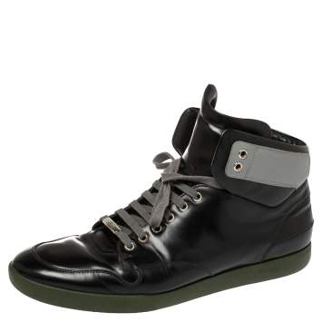 Pre Owned Dior Black Leather High Top Sneakers Size 44