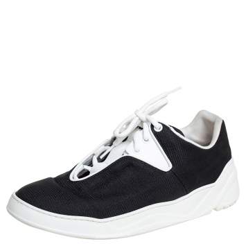 Pre Owned Dior Homme Black/White Canvas And Leather Sneakers Size 40