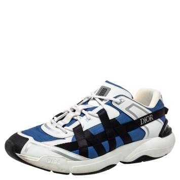 Pre Owned Dior Multicolor Leather And Fabric B24 Runtek Sneakers Size 44