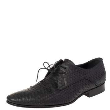 Pre Owned Dior Black Python Leather Pointed Toe Derby Size 41