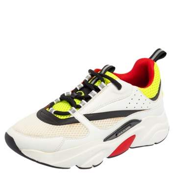 Pre Owned Dior Multicolor Mesh And Leather B22 Low Top Sneakers Size 41