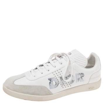 Pre Owned Dior White/Grey Suede And Leather B01 Low Top Sneakers Size 40