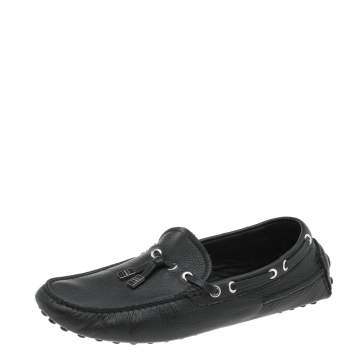 Pre Owned Dior Homme Black Leather Slip On Loafers Size 41.5