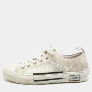 Pre Owned Dior White Mesh And PVC B23 Low Top Sneakers Size 43
