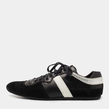 Pre Owned Dior Black Leather and Suede Low Top Sneakers Size 42.5 