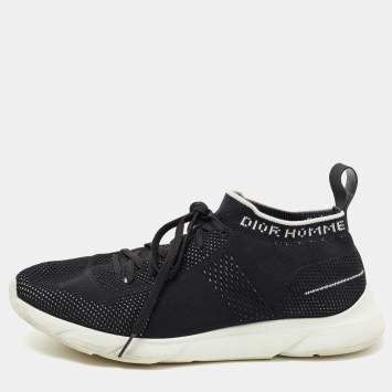 Pre Owned Dior Black Knit Fabric Homme B21 Sneakers Size 41