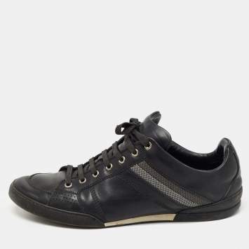 Pre Owned Dior Homme Black Leather Low Top Sneakers Size 44