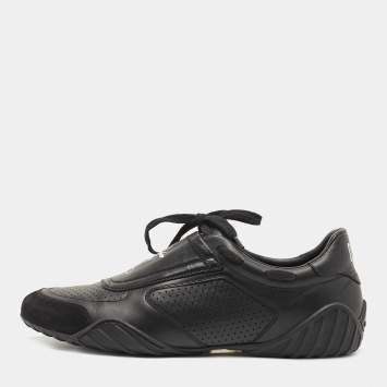 Pre Owned Dior Black Leather and Suede Low Top Sneakers Size 40