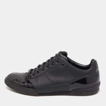 Pre Owned Dior Black Patent and Leather Low Top Sneakers Size 42.5