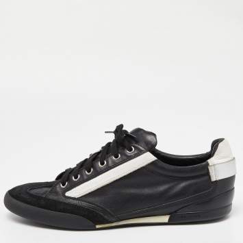 Pre Owned Dior Black/White Leather and Suede homme Sneakers Size 41.5