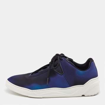 Pre Owned Dior Blue/Black Satin B17 Sneakers Size 44
