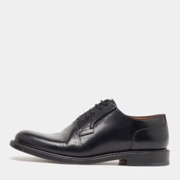 Pre Owned Dior Black Leather Lace Up Oxfords Size 41
