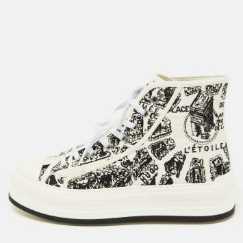 Pre Owned Dior Black/White Canvas Walk'n'dior High Top Sneakers Size 41