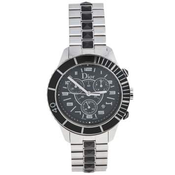 Dior Black Stainless Steel Christal CD114317M001 Unisex Wristwatch 38 mm