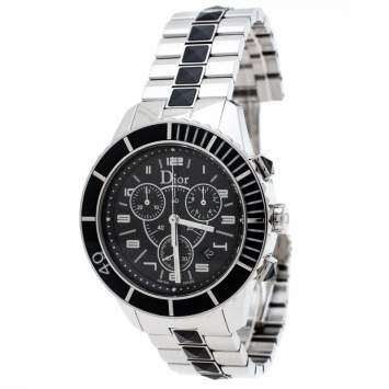Dior Black Stainless Steel Christal CD14317 Men's Wristwatch 38 mm