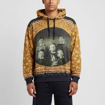 Pre Owned Dolce & Gabbana Multicolour DG Family Print Cotton Knit Hoodie L